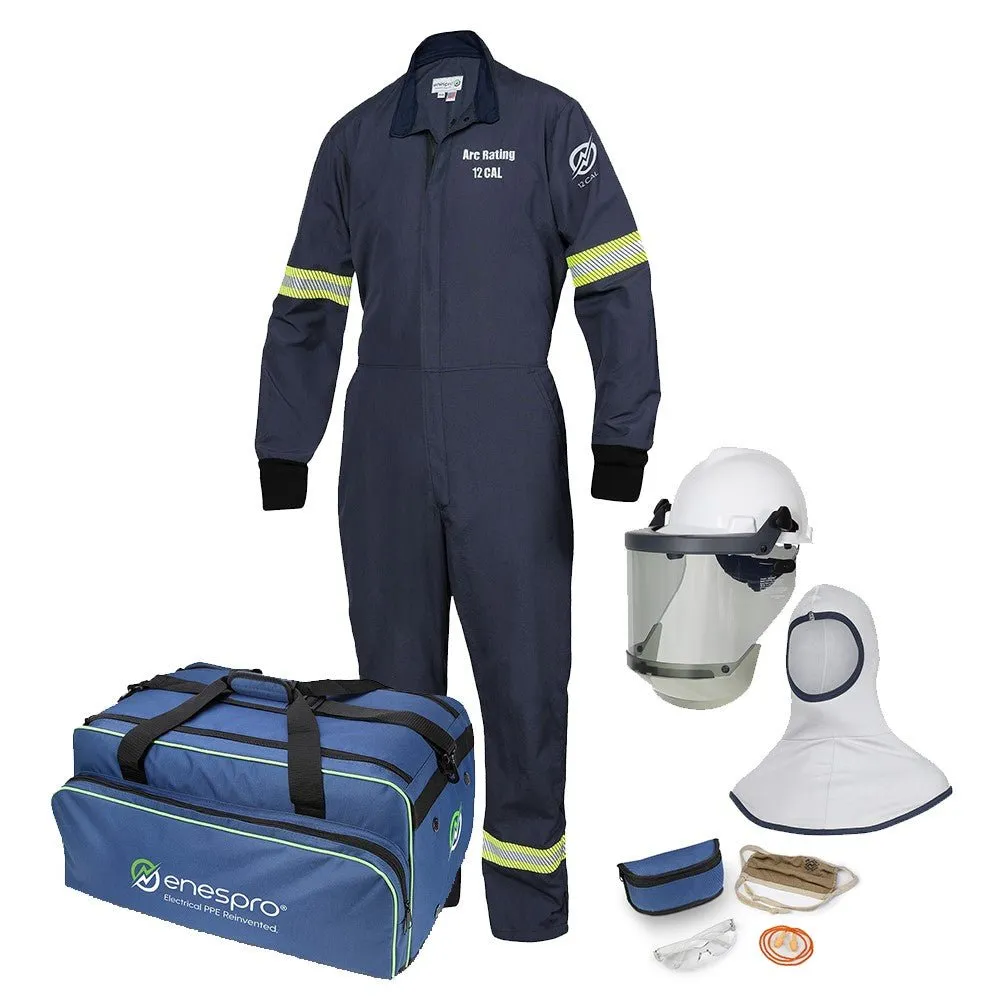 12 Cal Arc Flash Kit (CAT 2) - AirLite Coverall or Jacket & Bib. Helmet or Shroud