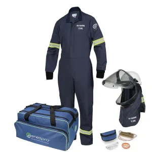 12 Cal Arc Flash Kit (CAT 2) - AirLite Coverall or Jacket & Bib. Helmet or Shroud