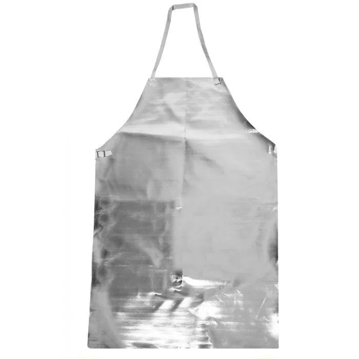 Aluminized Bib Apron - 16 oz. Acrysil. 36 or 48 in. Long. Slide Snap Strap at Waist and Neck