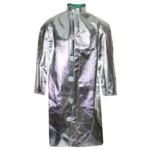 Aluminized Coat - 10 oz. OPF Para-Aramid Felt. 40 in. Long. Covered Snap. Ventilated