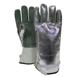 Aluminized Gloves - 18 Oz. OPF-Carbon/Kevlar Blend Back. Leather Palm. 13 In. Long. Reinforced Wing Thumb and Index (PK 1 Pair)