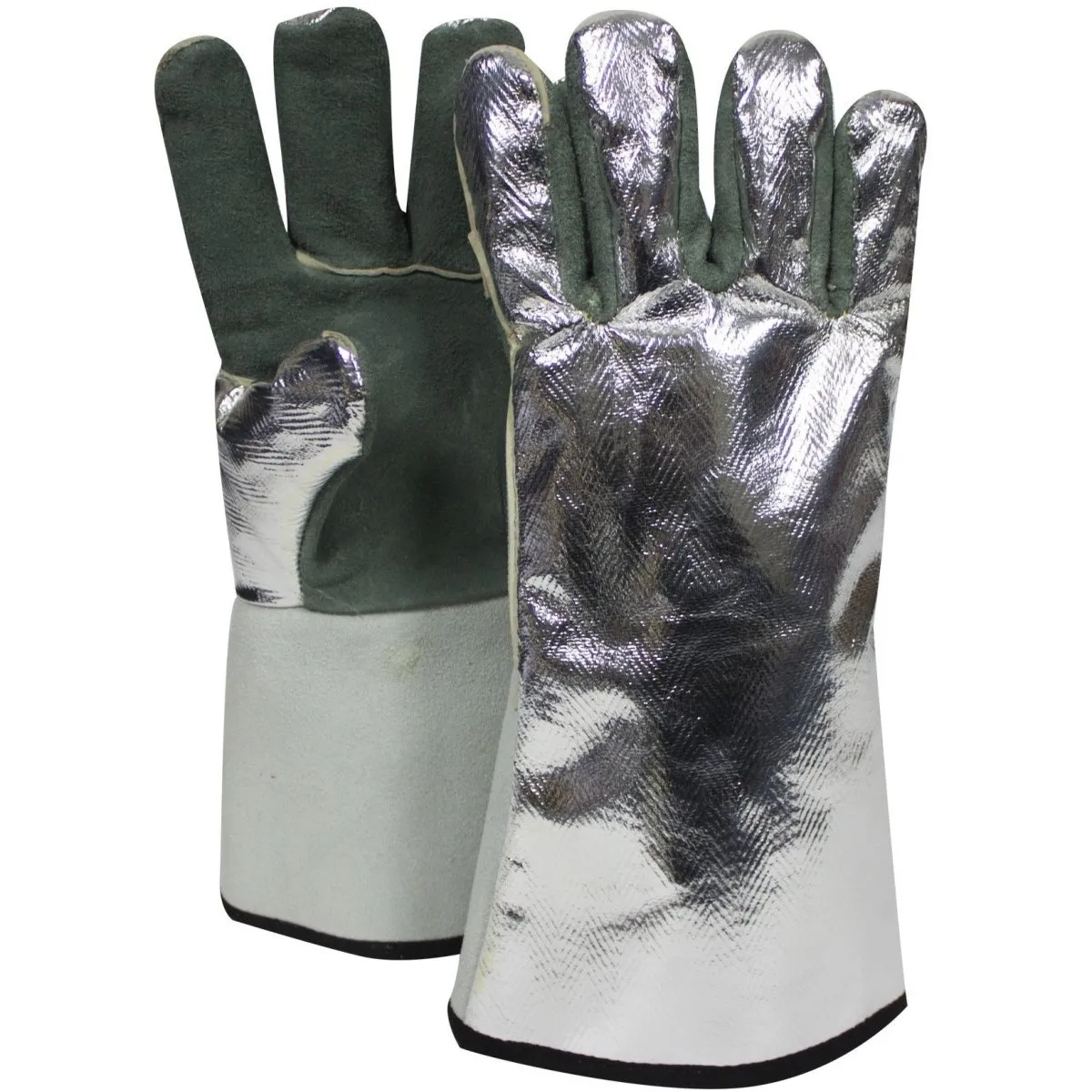 Aluminized Gloves - Rayon Back. Leather Palm. 13 In. Long. Wing Thumb. Wool Lined (PK 1 Pair)