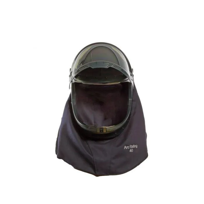 Arc Flash Lift Front Hood with Faceshield. Flash Light with Mounting Clip. Slotted Adapter and Hard Hat - National Safety Apparel