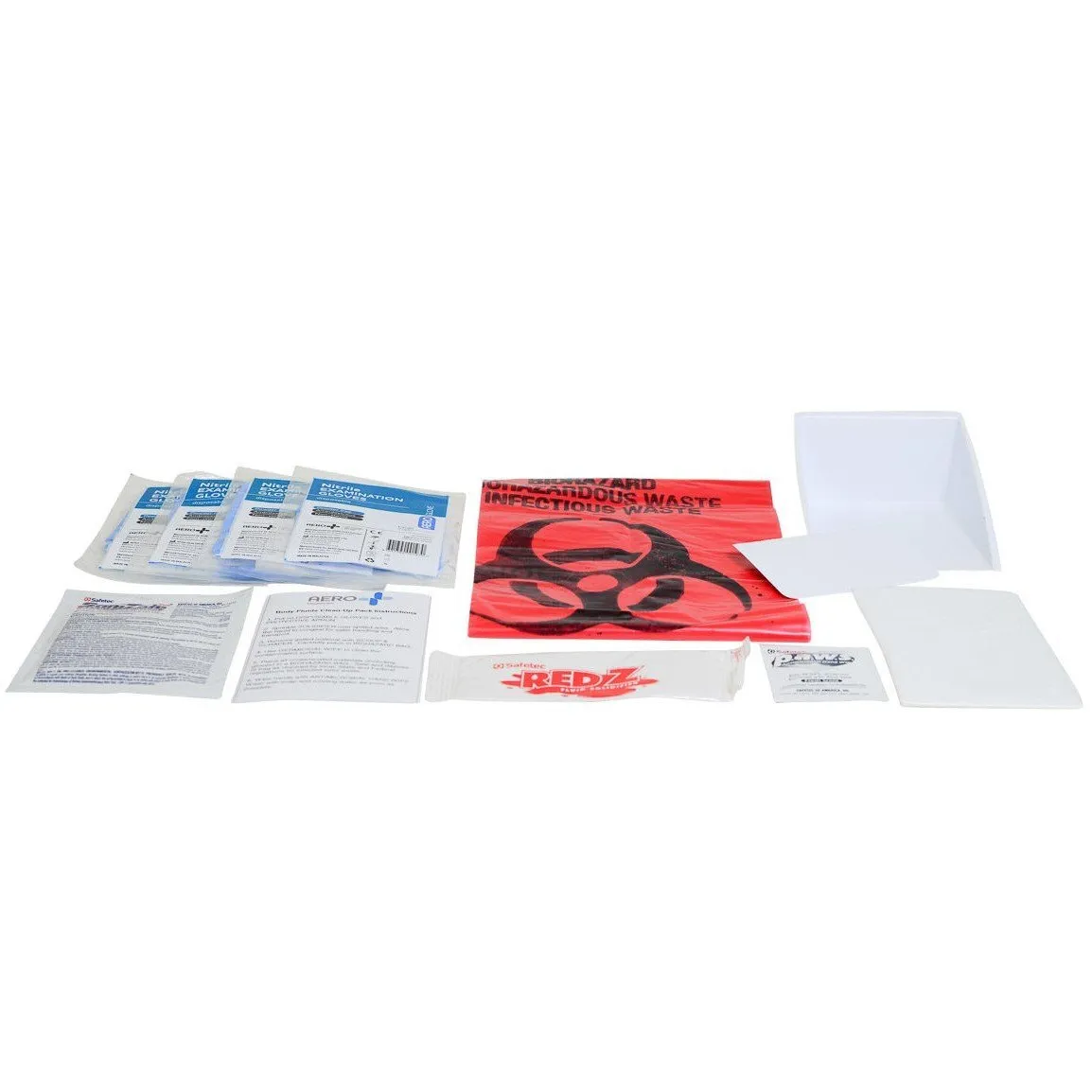 Biohazard First Aid Kit for Bloodborne Pathogen Clean-Up - 10 People. 13 PCS. Weatherproof Case