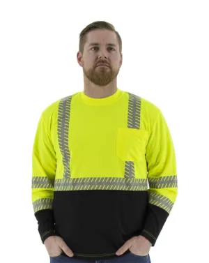 Bristol Logo - High Visibility Birdseye Mesh Shirts - Long Sleeve. ANSI 2. Reflective Chainsaw Striping. Hi Vis Yellow