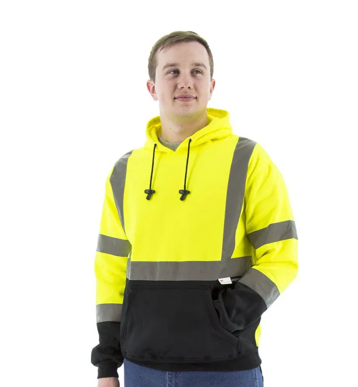 Bristol Logo - High Visibility Pullover Hoodie - Type R Class 3. Hi Vis Yellow