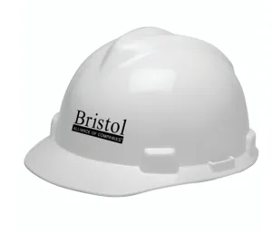 Bristol Logo - MSA V-Gard Ball Cap White w/Ratchet Suspension (Fast Trac) Qty 20
