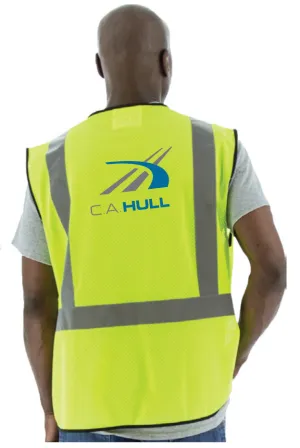 CA Hull Logo - Vohl Hi-Vis Safety Yellow Mesh Vest