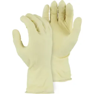 Chemical Resistant Gloves - Unlined Latex. Canners Style. Diamond Pattern Grip. Rolled Cuff (12 Pairs)