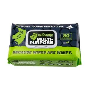 Crocodile Cleaning Cloths (Pack 80 Wipes) - Multi-Purpose. Grill. Outdoor or Marine