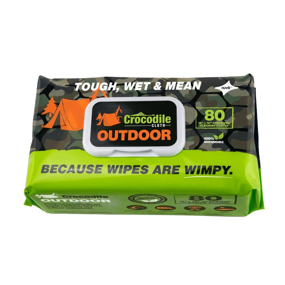 Crocodile Cleaning Cloths (Pack 80 Wipes) - Multi-Purpose. Grill. Outdoor or Marine
