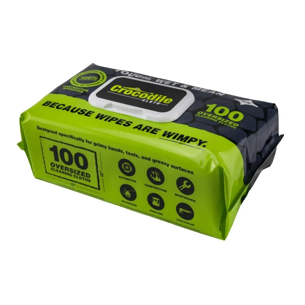 Crocodile Cloth Industrial Wipes (PK 100 Wipes) - Original. Automotive. or Paint