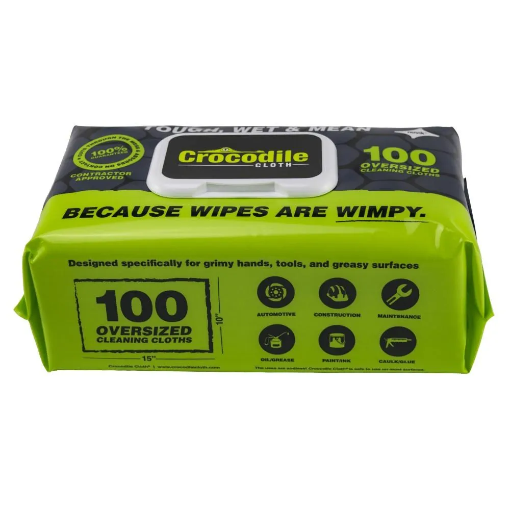 Crocodile Cloth Industrial Wipes (PK 100 Wipes) - Original. Automotive. or Paint