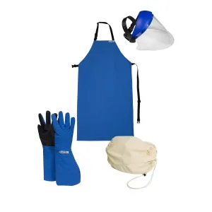 Cryogenic Protection Kits - Cryo Apron. Gloves. Faceshield. and Carry Bag