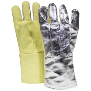 Cut Resistant Aluminized Thermal Gloves - 22 Oz. Thermobest. 14 In. Long. Felt Lined. Nomex Cuff. Straight Thumb. Moderate Cut Resistance (PK 1 Pair)
