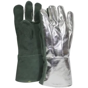 Cut Resistant Aluminized Thermal Gloves - Rayon Back. Leather Palm. Straight Thumb. Light Cut Resistance (PK 1 Pair)