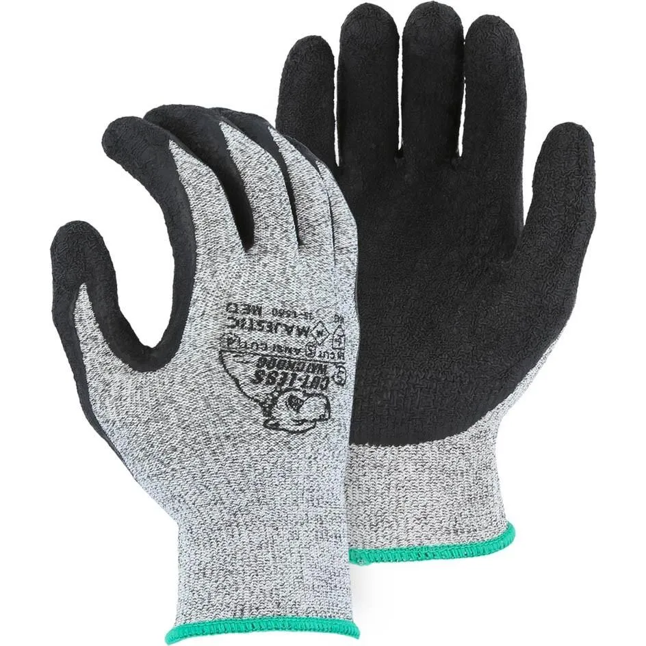 Cut Resistant Glove - KorPlex Blend. Crinkle Latex Palm Dip. Moderate Cut Resistance (PK 12 Pairs) - Majestic