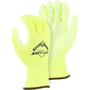 Cut Resistant Glove - KorPlex Blend. Polyurethane Palm Dip. Moderate Cut Resistance. High Visibility (PK 12 Pairs)