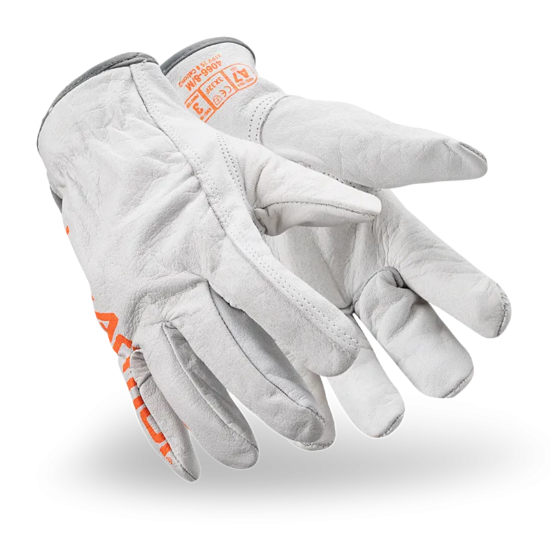 Cut Resistant Leather Drivers Glove - Chrome SLT 4066 - A7 (PK 12 Pairs) - HexArmor