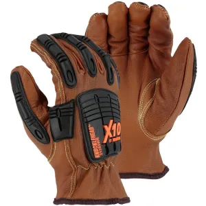 Cut Resistant Leather Drivers Glove- Kevlar Lined Goatskin. 25 Cal Arc Flash. Impact. Puncture. Abrasion. Oil. Water. and Cut Resistant (PK 12 Pairs)