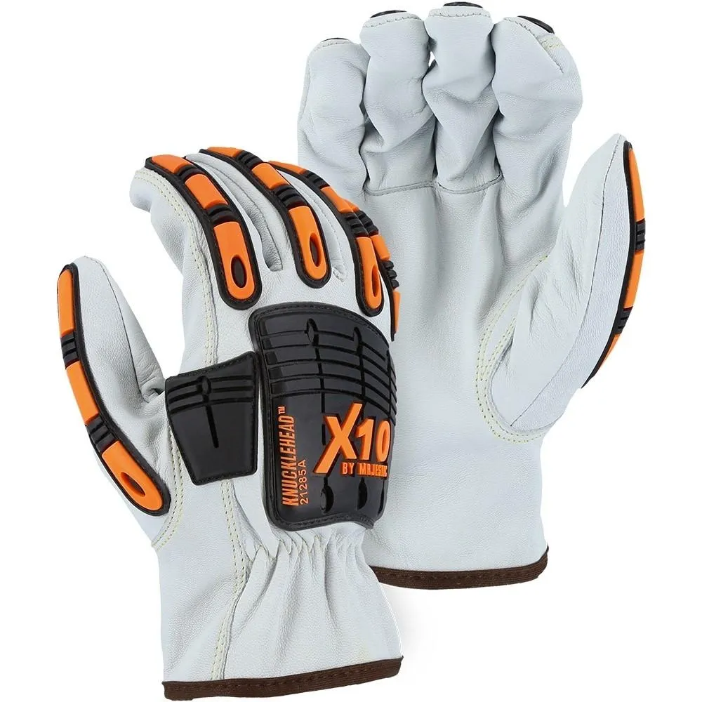 Cut Resistant Leather Drivers Glove- Kevlar Lined Goatskin. Impact. Puncture. Abrasion. and High Cut Resistant (PK 12 Pairs)