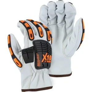 Cut Resistant Leather Drivers Glove- Kevlar Lined Goatskin. Impact. Puncture. Abrasion. and High Cut Resistant (PK 12 Pairs)