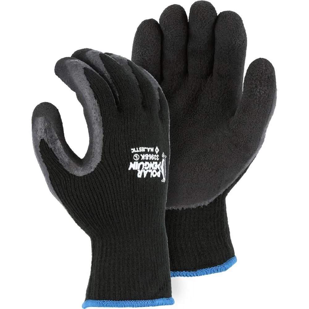 Cut Resistant Winter Glove - Napped Terry Knit. Foam Latex Palm Dip. Light Cut Resistance (PK 12 Pairs) - Majestic