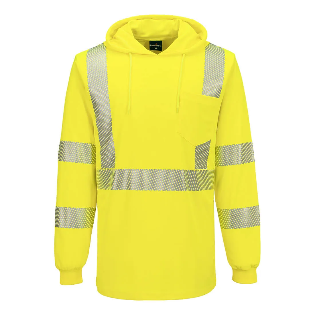 DLZ Logo - L042 Hi-Vis Lightweight Hooded T-Shirt - Portwest
