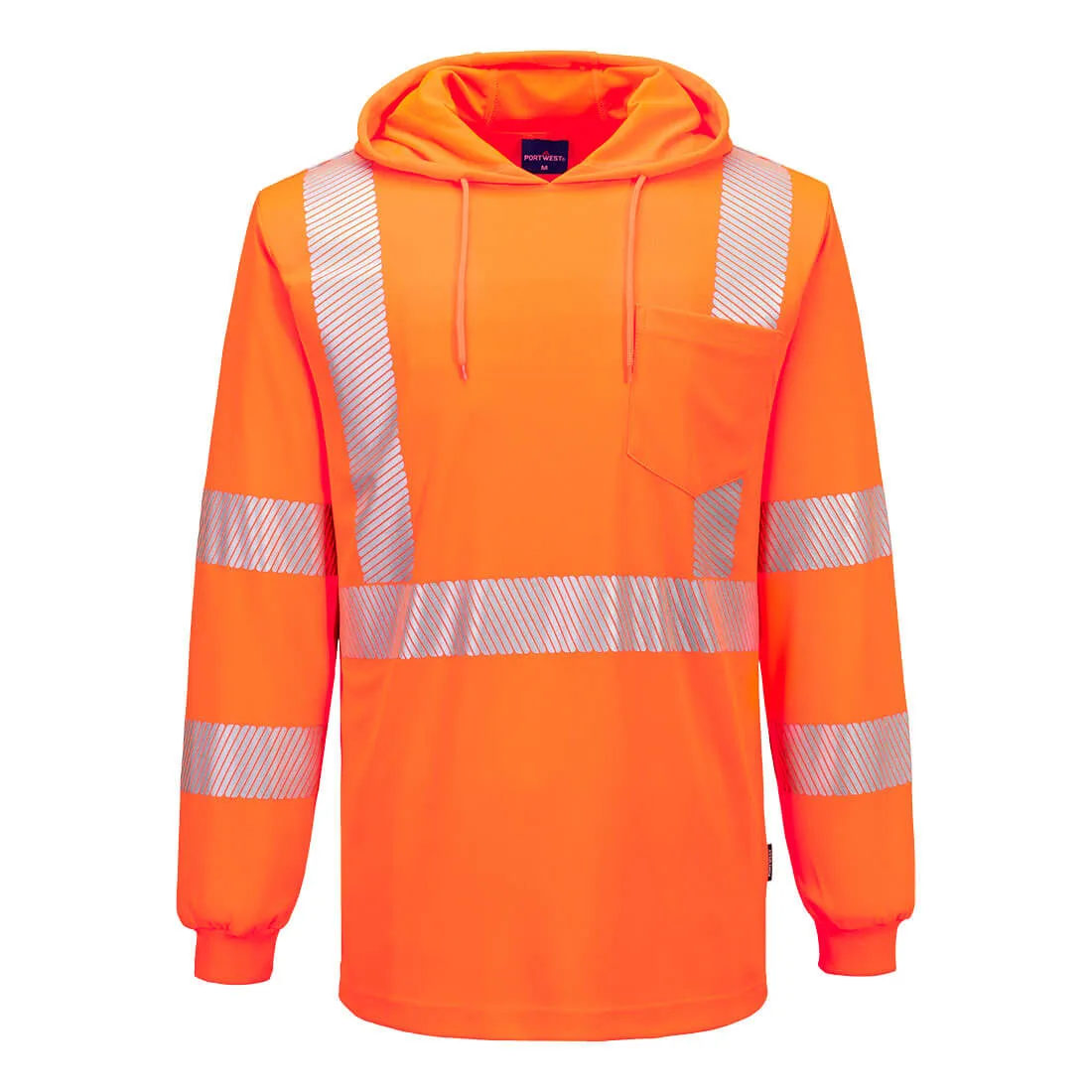 DLZ Logo - L042 Hi-Vis Lightweight Hooded T-Shirt - Portwest