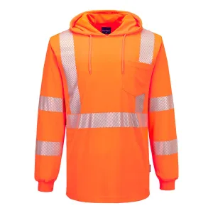 DLZ Logo - L042 Hi-Vis Lightweight Hooded T-Shirt - Portwest