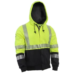 Drifire FR HV Yellow/Navy Zipper Hoodie - Type R Class 3. CAT 2