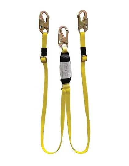 EA Lanyard - 6 ft. Adjustable Single or Twin Leg. Zorber Pack. Snap Hooks
