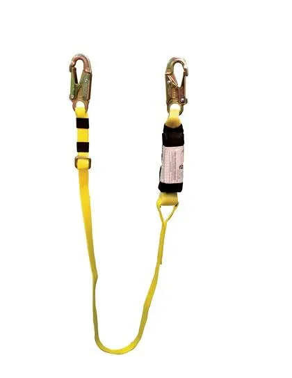 EA Lanyard - 6 ft. Adjustable Single or Twin Leg. Zorber Pack. Snap Hooks