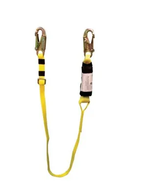 EA Lanyard - 6 ft. Adjustable Single or Twin Leg. Zorber Pack. Snap Hooks