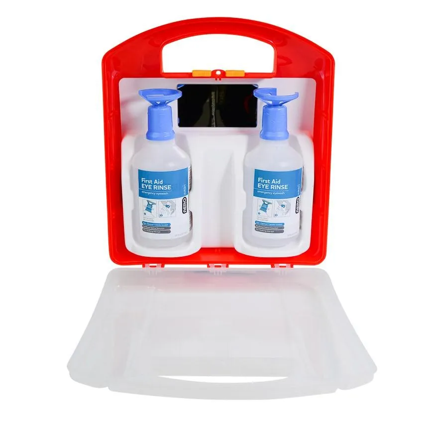 Eyewash Station First Aid Kit - 75 People. Plastic Case