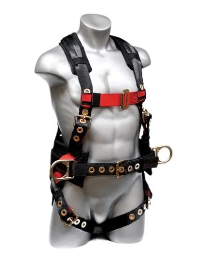 Fall Safety Harnesses - 3 Steel D-Rings (Back & Hips). Quick Connect and Tongue Buckles - Iron Eagle Series Fall Arrest