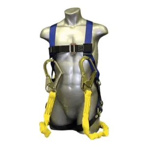 Fall Safety Kit - 3D (Back & Hips). 6' Twin Leg. Mating/Tongue Buckles. Rebar hooks