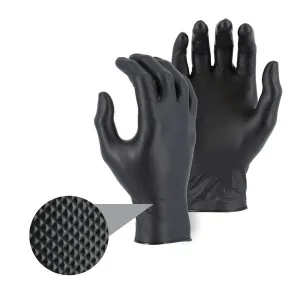 Fentanyl Resistant Disposable Gloves - 8 MIL Nitrile. Powder-Free. Textured. Ambidextrous. Beaded Cuff (1.000 Gloves)