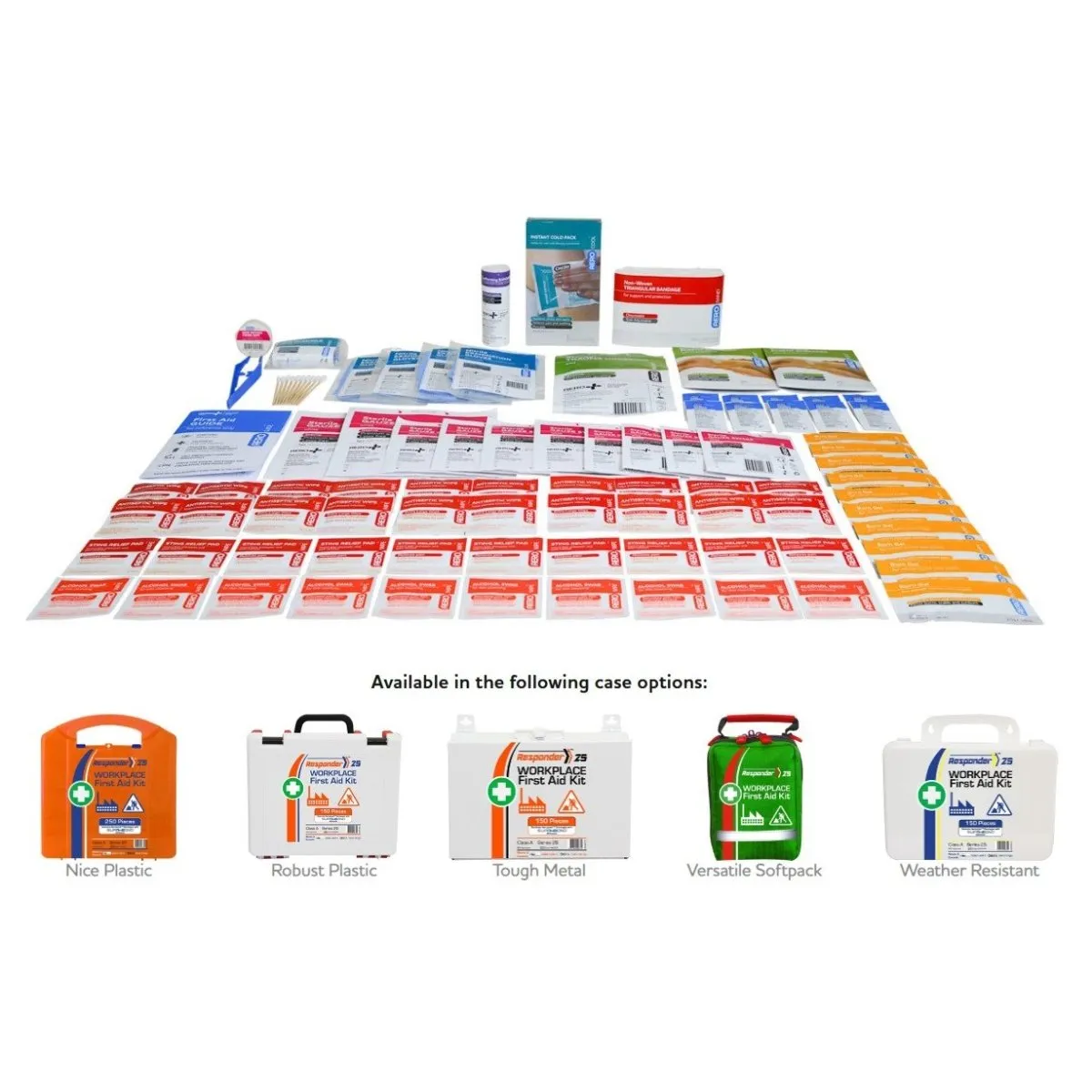 First Aid Kit for Wounds. Burns. and CPR - 25 People. Class A. 110 PCS. Various Cases
