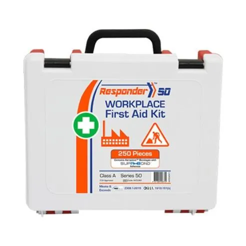 First Aid Kit for Wounds. Burns. and CPR (PK 4 Kits) - 50 People. Class A. 234 PCS. Various Cases