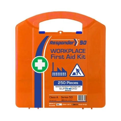 First Aid Kit for Wounds. Burns. and CPR (PK 4 Kits) - 50 People. Class A. 234 PCS. Various Cases