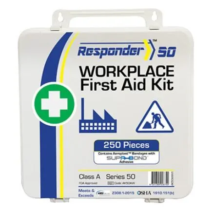 First Aid Kit for Wounds. Burns. and CPR (PK 4 Kits) - 50 People. Class A. 234 PCS. Various Cases