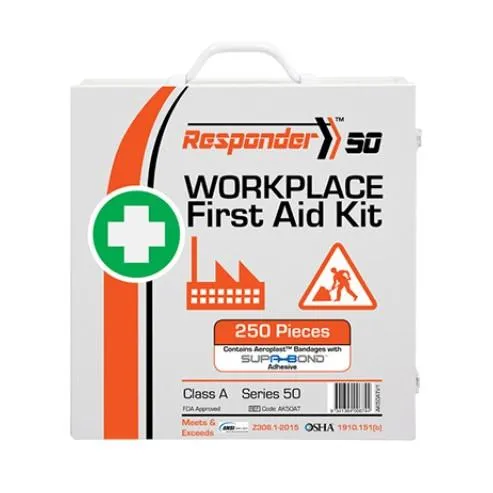 First Aid Kit for Wounds. Burns. and CPR (PK 4 Kits) - 50 People. Class A. 234 PCS. Various Cases