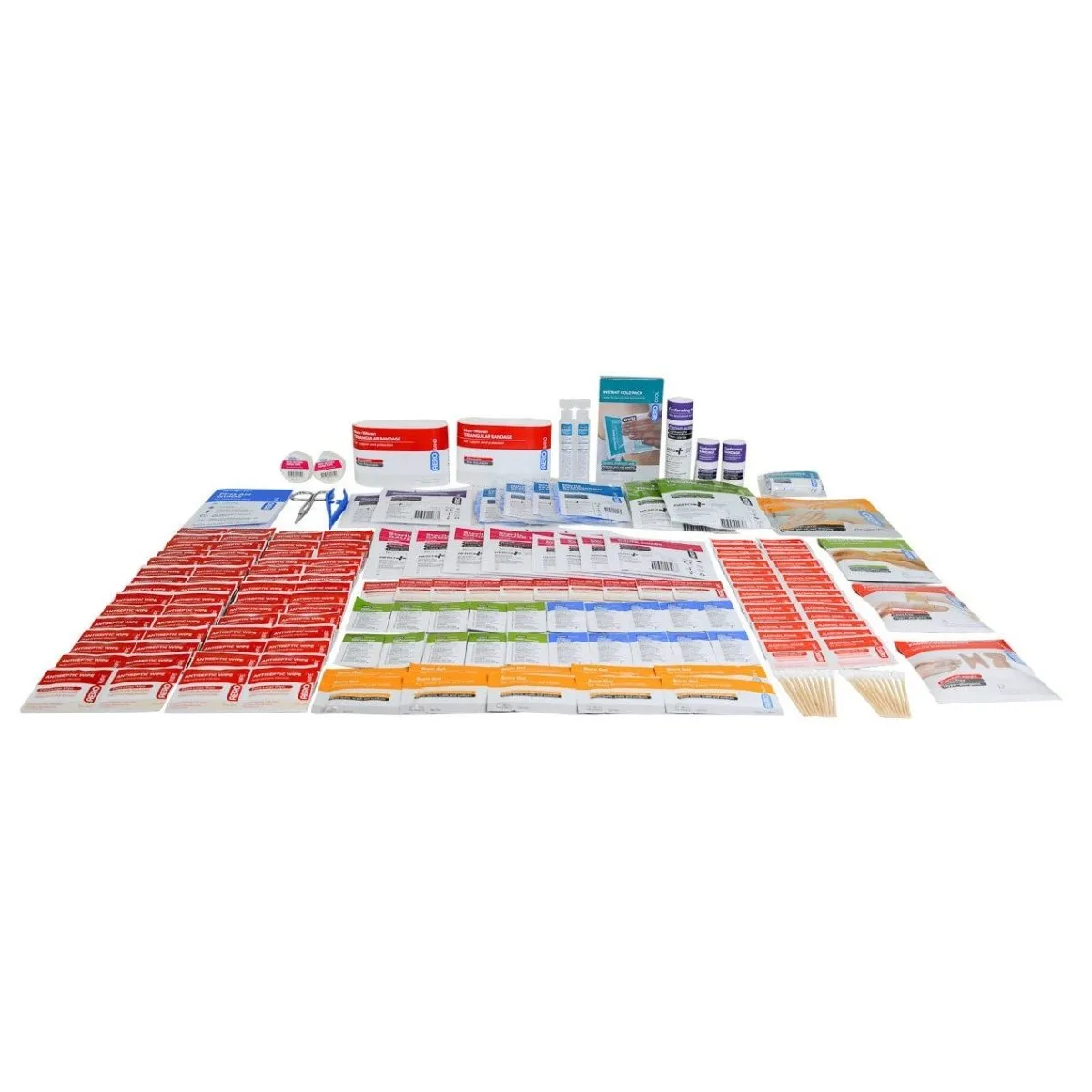 First Aid Kit for Wounds. Burns. and CPR (PK 4 Kits) - 50 People. Class A. 234 PCS. Various Cases
