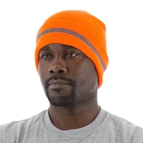 High Visibility Beanie with Reflective Striping - Majestic