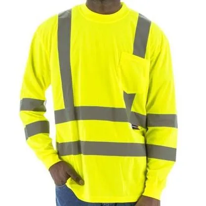 High Visibility Birdseye Mesh Short or Long Sleeve Shirts - ANSI 3. Reflective Striping