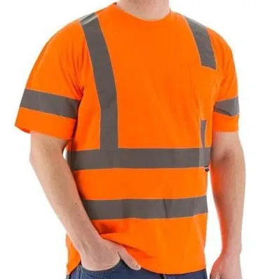 High Visibility Birdseye Mesh Short or Long Sleeve Shirts - ANSI 3. Reflective Striping