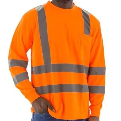 High Visibility Birdseye Mesh Short or Long Sleeve Shirts - ANSI 3. Reflective Striping