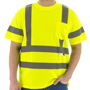 High Visibility Birdseye Mesh Short or Long Sleeve Shirts - ANSI 3. Reflective Striping