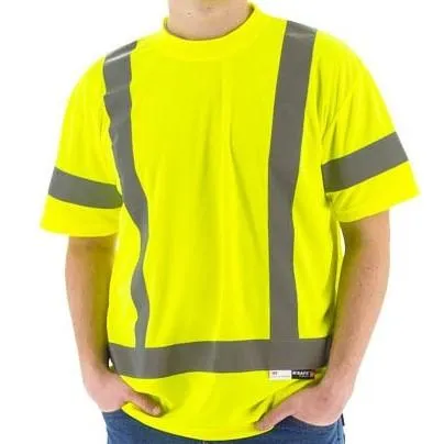 High Visibility Birdseye Mesh Short or Long Sleeve Shirts - ANSI 3. Reflective Striping
